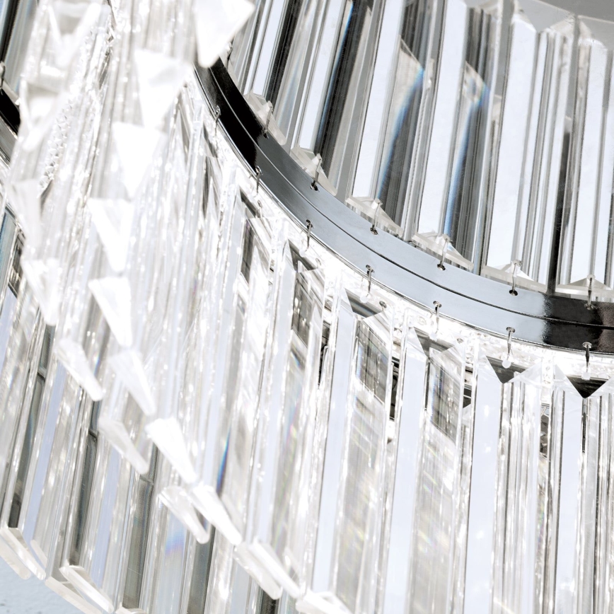 LED Dimbare kristallen plafondlamp PRISM LED/80W/230V diameter 55 cm glanzend chroom