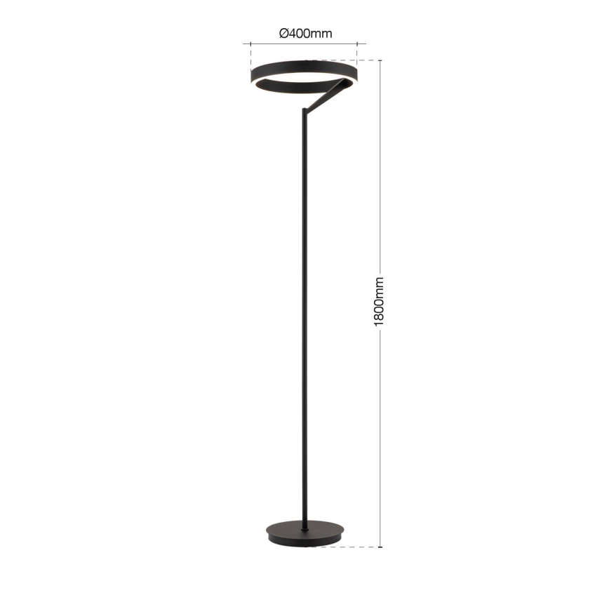 Dimbare LED-staande lamp KOLK LED/40W/230V 2700/4000K zwart