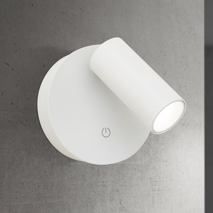 Dimbare oplaadbare LED-wandspot met aanraakbediening LUXY LED/1W/5V 2200 mAh 2700/3000/4000K wit