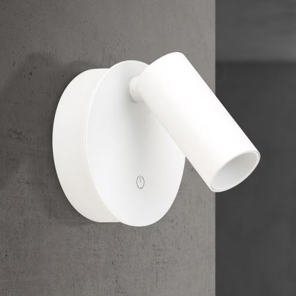 Dimbare oplaadbare LED-wandspot met aanraakbediening LUXY LED/1W/5V 2200 mAh 2700/3000/4000K wit