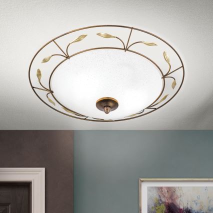 Plafondlamp LUCA 2xE14/40W/230V diameter 40 cm brons/patina
