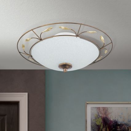 Plafondlamp LUCA 2xE14/40W/230V diameter 40 cm brons/patina