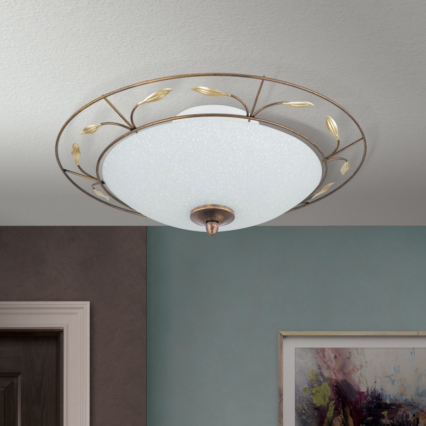 Plafondlamp LUCA 2xE14/40W/230V diameter 40 cm brons/patina