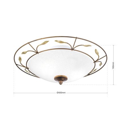 Plafondlamp LUCA 2xE14/40W/230V diameter 40 cm brons/patina
