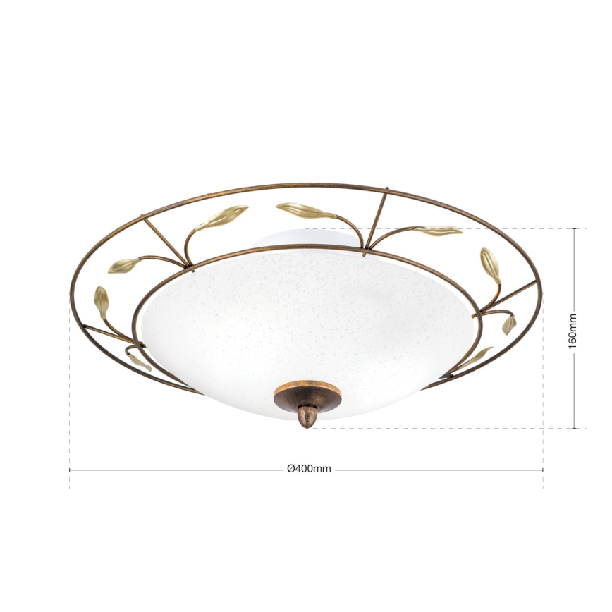 Plafondlamp LUCA 2xE14/40W/230V diameter 40 cm brons/patina