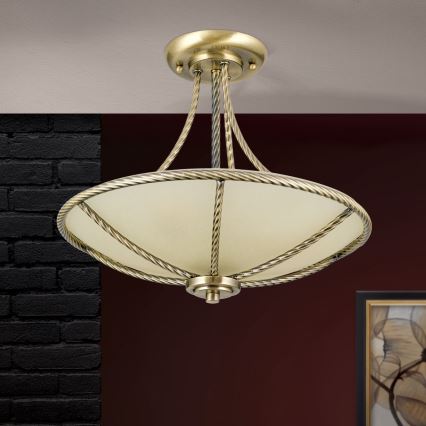 Hanglamp met vaste pendel MAURO 3xE27/60W/230V diameter 42 cm brons