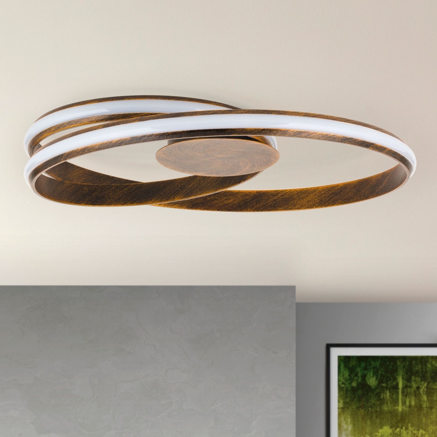 Dimbare LED Plafondlamp CIRCUS LED/30W/230V bruin/patina