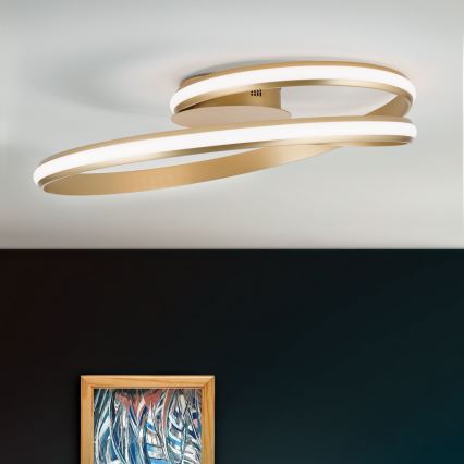 Dimbare LED Plafondlamp CIRCUS LED/30W/230V goud