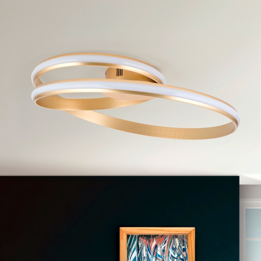 Dimbare LED Plafondlamp CIRCUS LED/30W/230V goud