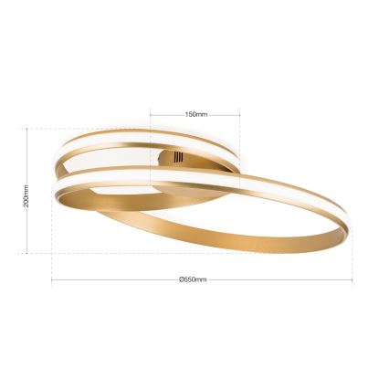 Dimbare LED Plafondlamp CIRCUS LED/30W/230V goud