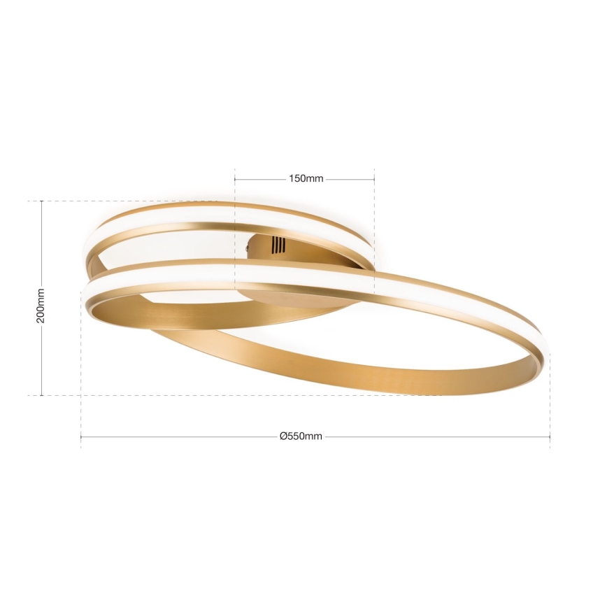 Dimbare LED Plafondlamp CIRCUS LED/30W/230V goud