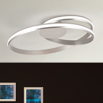 Dimbare LED Plafondlamp CIRCUS LED/30W/230V zilver