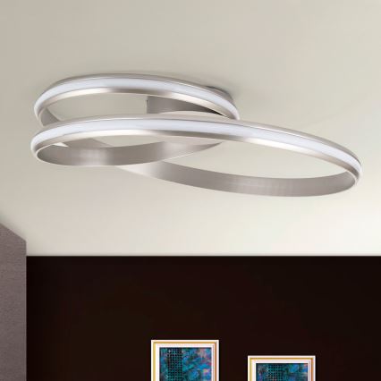 Dimbare LED Plafondlamp CIRCUS LED/30W/230V zilver