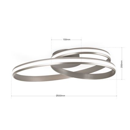 Dimbare LED Plafondlamp CIRCUS LED/30W/230V zilver