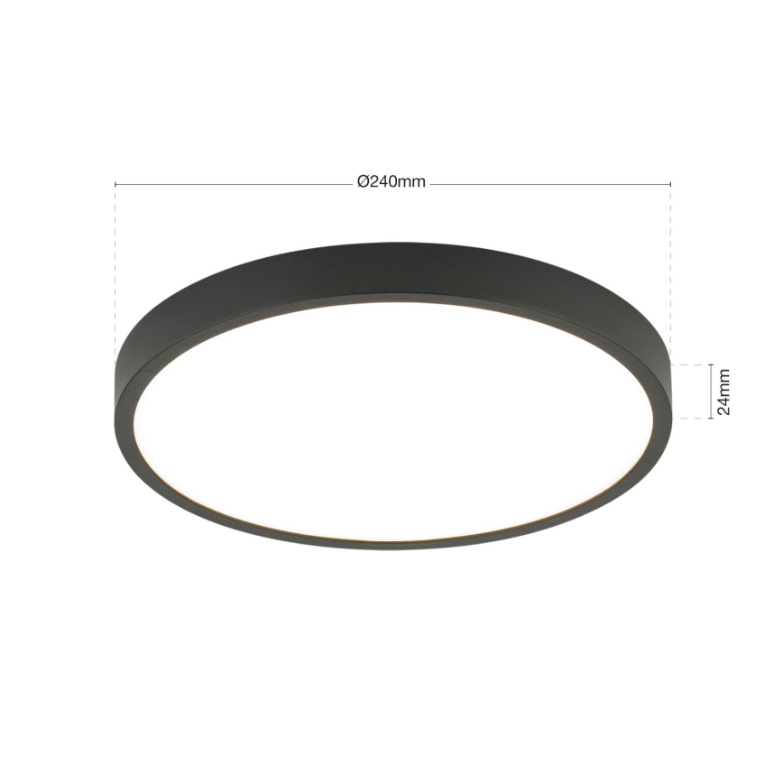 LED Plafondlamp BULLY LED/24W/230V diameter 24 cm zwart
