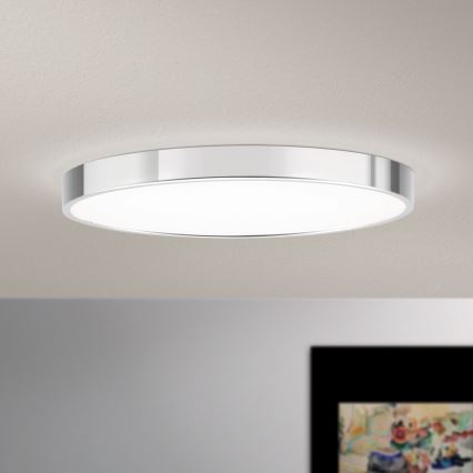 LED Plafondlamp BULLY LED/28W/230V diameter 28 cm glanzend chroom