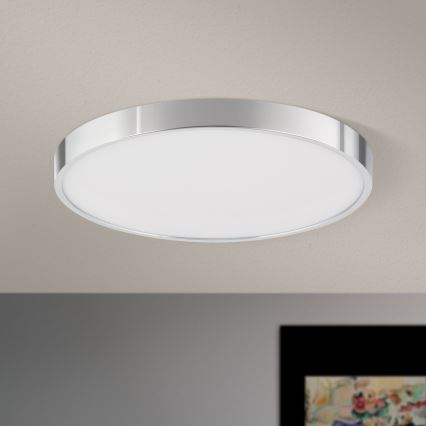 LED Plafondlamp BULLY LED/28W/230V diameter 28 cm glanzend chroom
