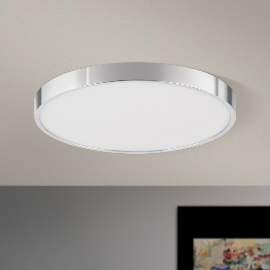 LED Plafondlamp BULLY LED/28W/230V diameter 28 cm glanzend chroom