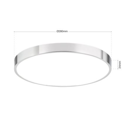 LED Plafondlamp BULLY LED/28W/230V diameter 28 cm glanzend chroom
