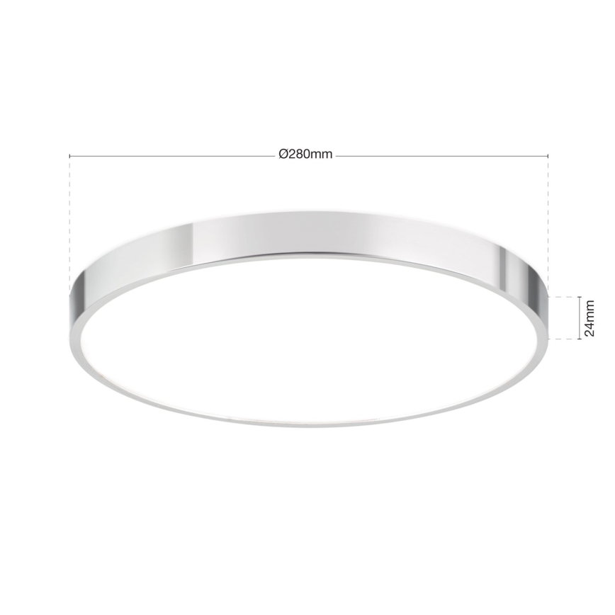 LED Plafondlamp BULLY LED/28W/230V diameter 28 cm glanzend chroom