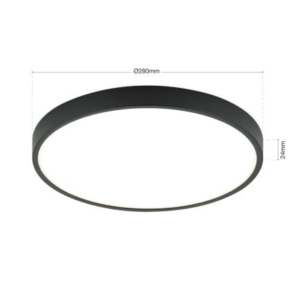 LED Plafondlamp BULLY LED/28W/230V diameter 28 cm zwart