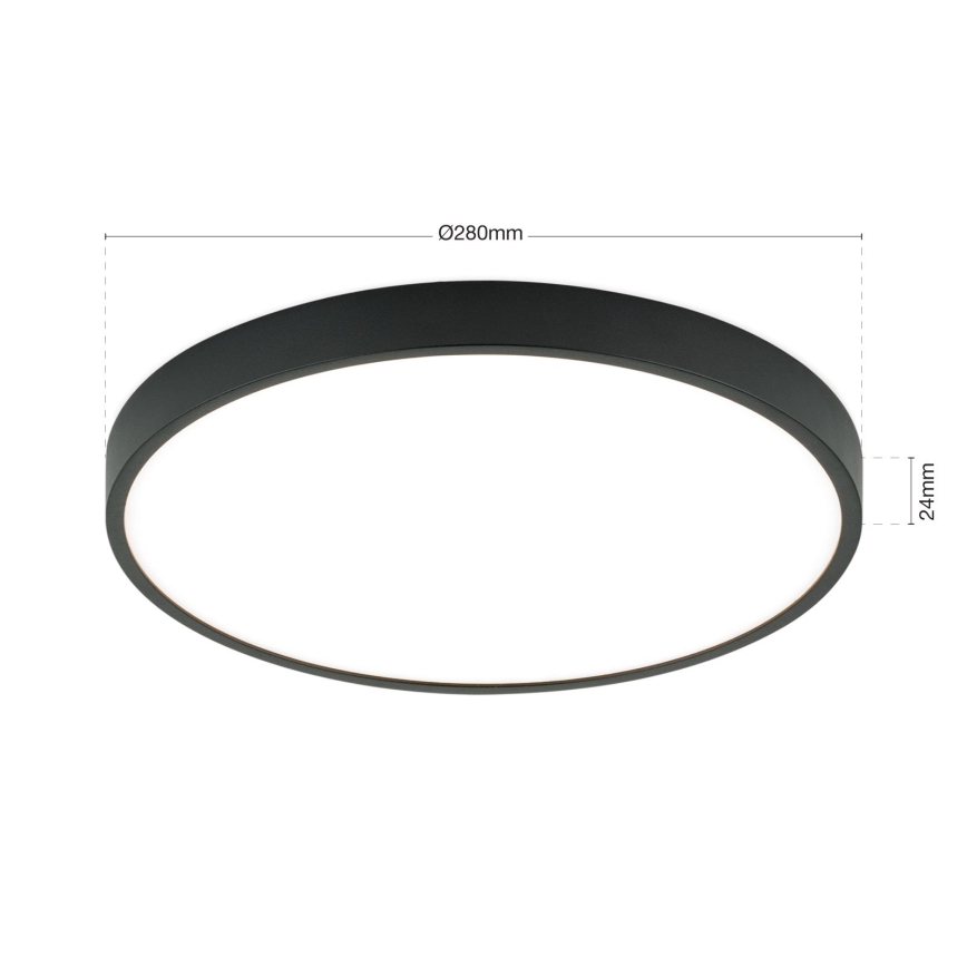 LED Plafondlamp BULLY LED/28W/230V diameter 28 cm zwart