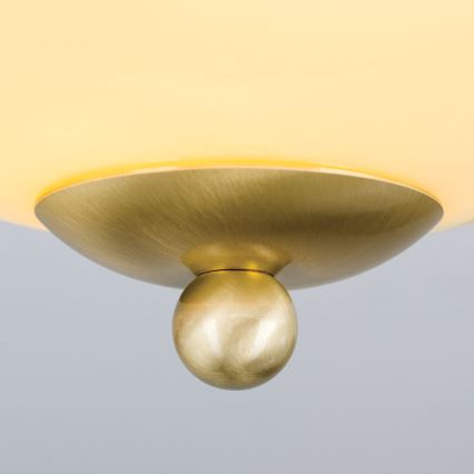 Plafondlamp LANDHAUS 1xE27/60W/230V diameter 21 cm messing/beige
