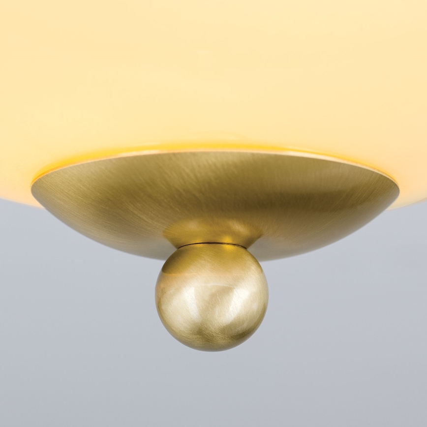 Plafondlamp LANDHAUS 1xE27/60W/230V diameter 21 cm messing/beige