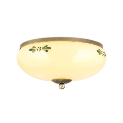 Plafondlamp LANDHAUS 2xE27/60W/230V diameter 28 cm brons/beige