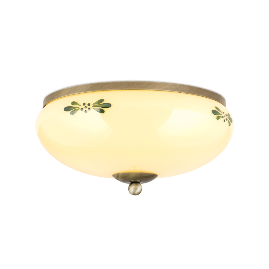Plafondlamp LANDHAUS 2xE27/60W/230V diameter 28 cm brons/beige