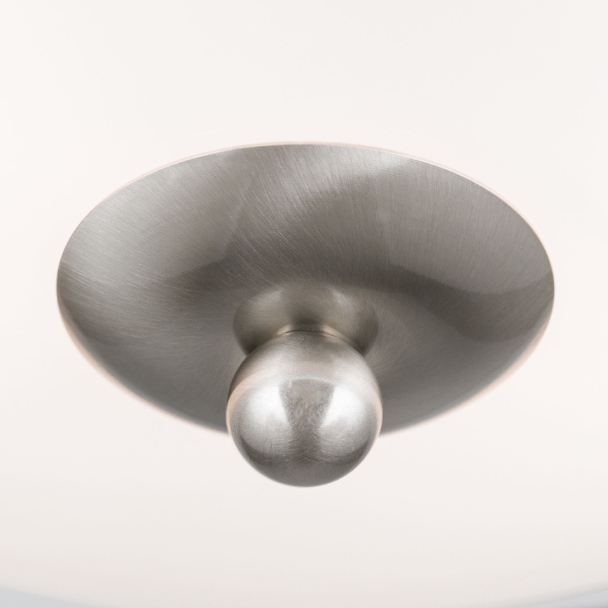 Plafondlamp LANDHAUS 2xE27/60W/230V diameter 28 cm mat chroom/wit