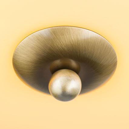 Plafondlamp LANDHAUS 2xE27/60W/230V Ø 28 cm messing/beige/groen
