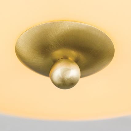 Plafondlamp LANDHAUS 3xE27/60W/230V diameter 35 cm messing/beige