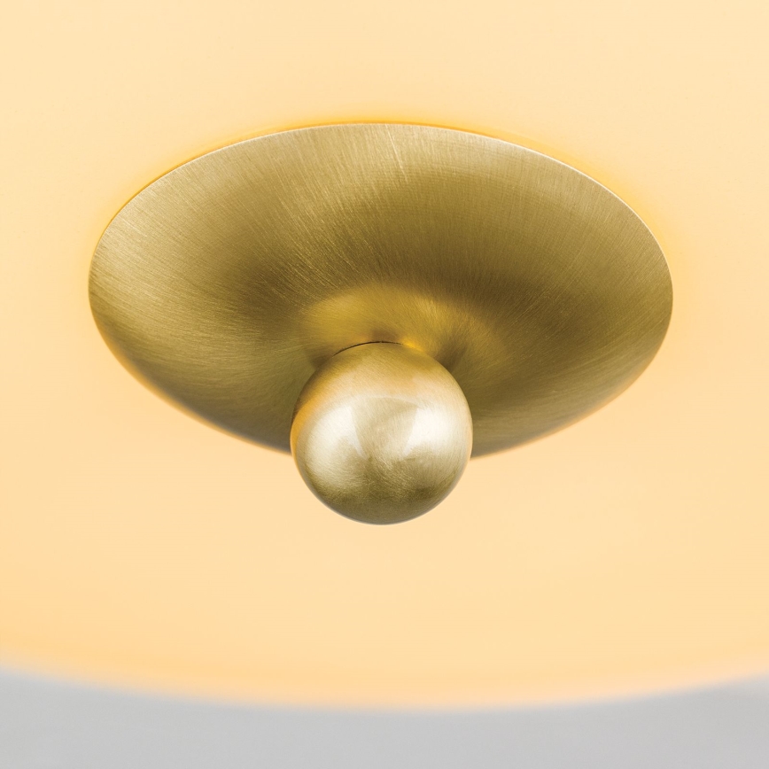 Plafondlamp LANDHAUS 3xE27/60W/230V diameter 35 cm messing/beige