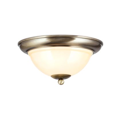 Plafondlamp AUSTRIAN OLD LAMP 2xE27/60W/230V diameter 27 cm brons/beige