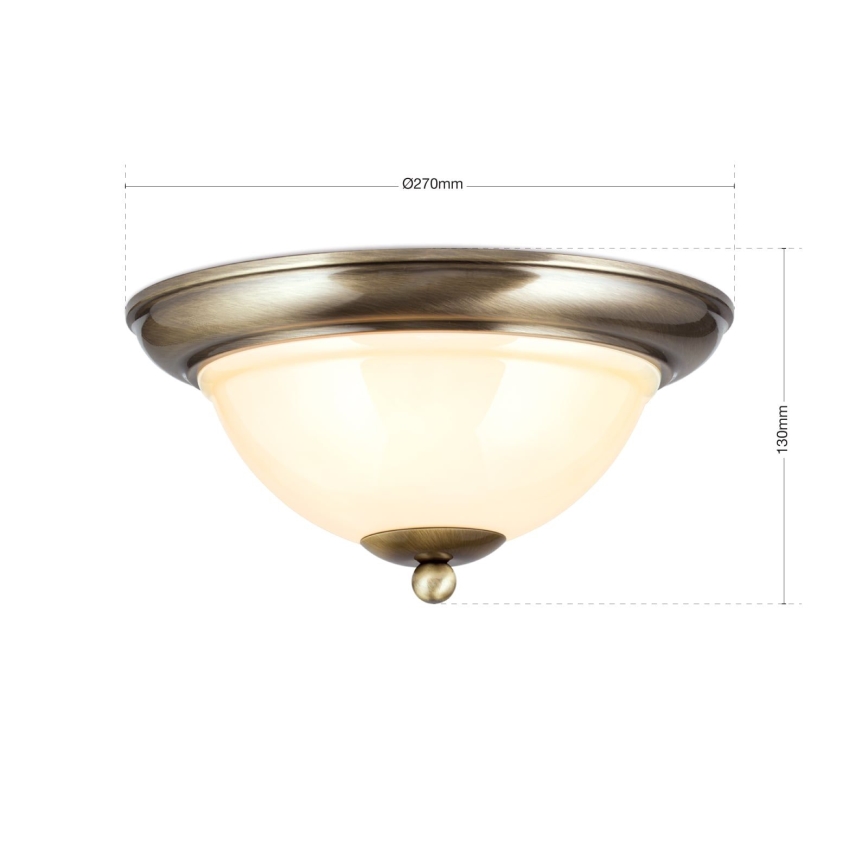 Plafondlamp AUSTRIAN OLD LAMP 2xE27/60W/230V diameter 27 cm brons/beige