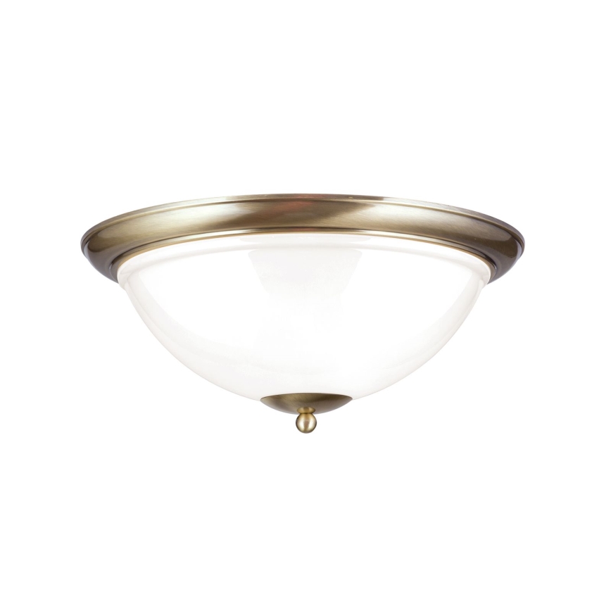 Plafondlamp AUSTRIAN OLD LAMP 3xE27/60W/230V diameter 50 cm brons/wit
