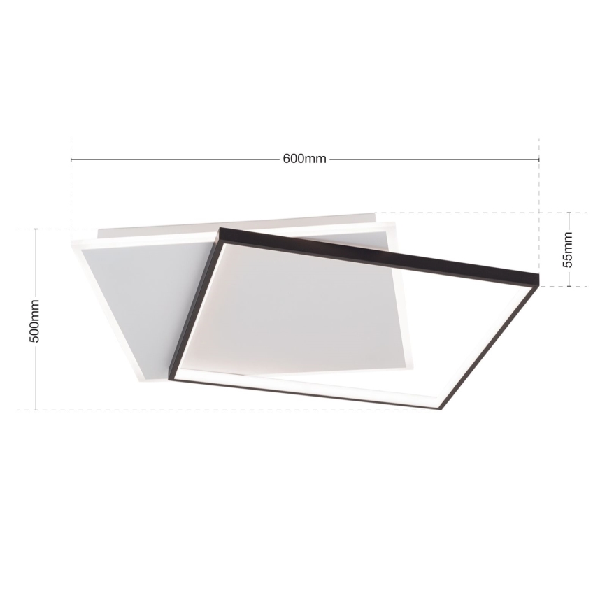 Dimbare LED Plafondlamp EMANUEL LED/50W/230V wit/zwart