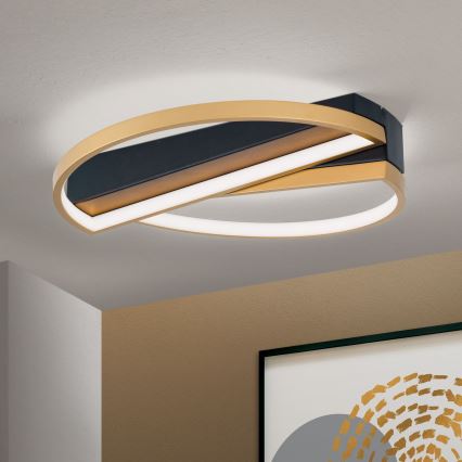 Dimbare LED Plafondlamp OLGA LED/28W/230V goud/zwart