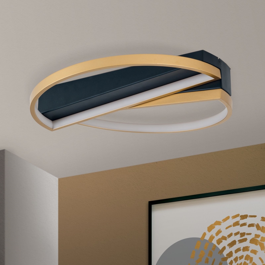 Dimbare LED Plafondlamp OLGA LED/28W/230V goud/zwart