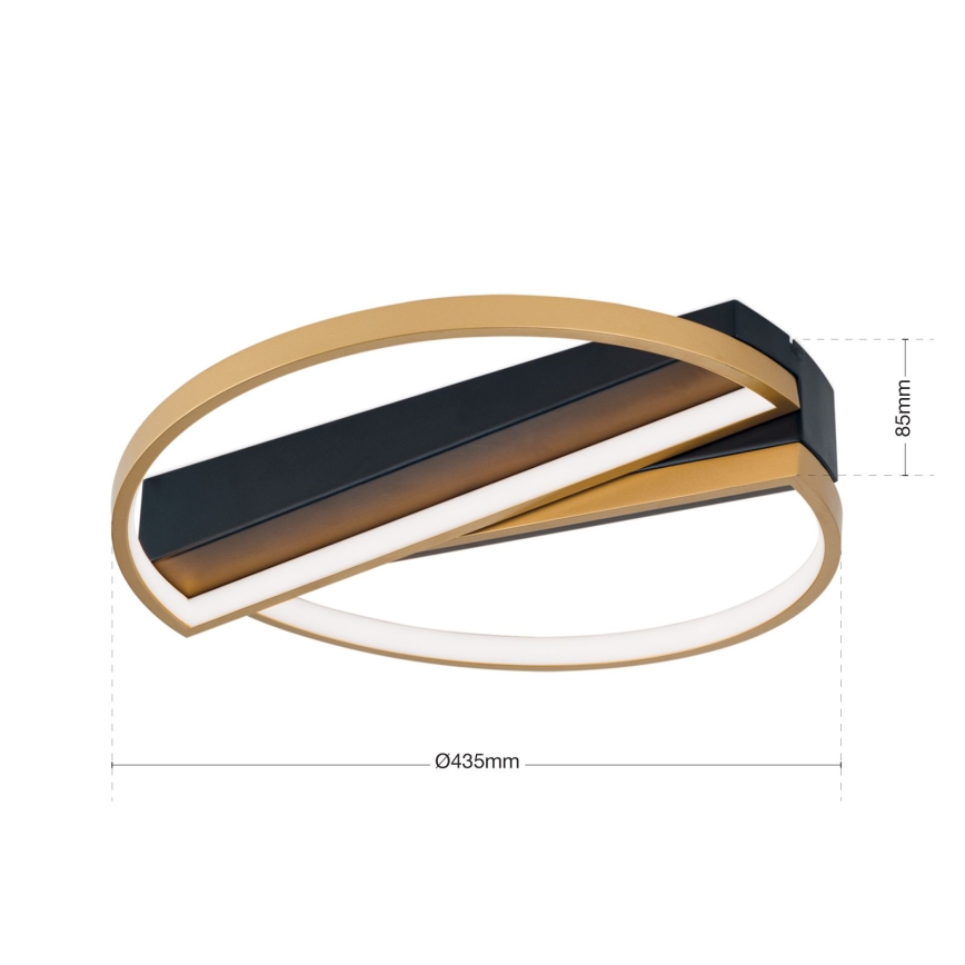 Dimbare LED Plafondlamp OLGA LED/28W/230V goud/zwart