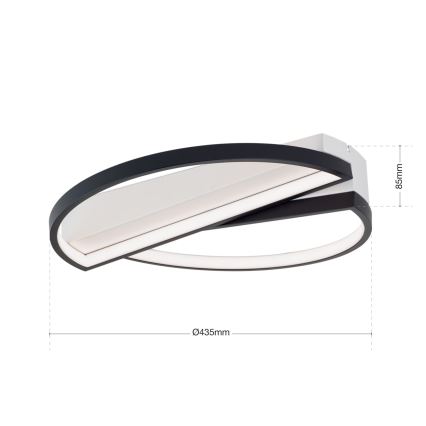 LED Dimbaar Plafondlamp OLGA LED/28W/230V zwart/wit