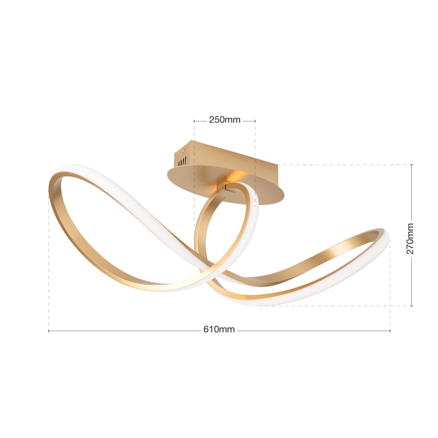Dimbare LED bevestigde hanglamp CIRCUS LED/30W/230V goud