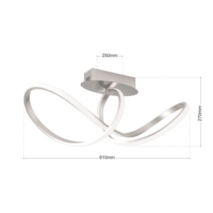 Dimbare LED bevestigde hanglamp CIRCUS LED/30W/230V mat chroom