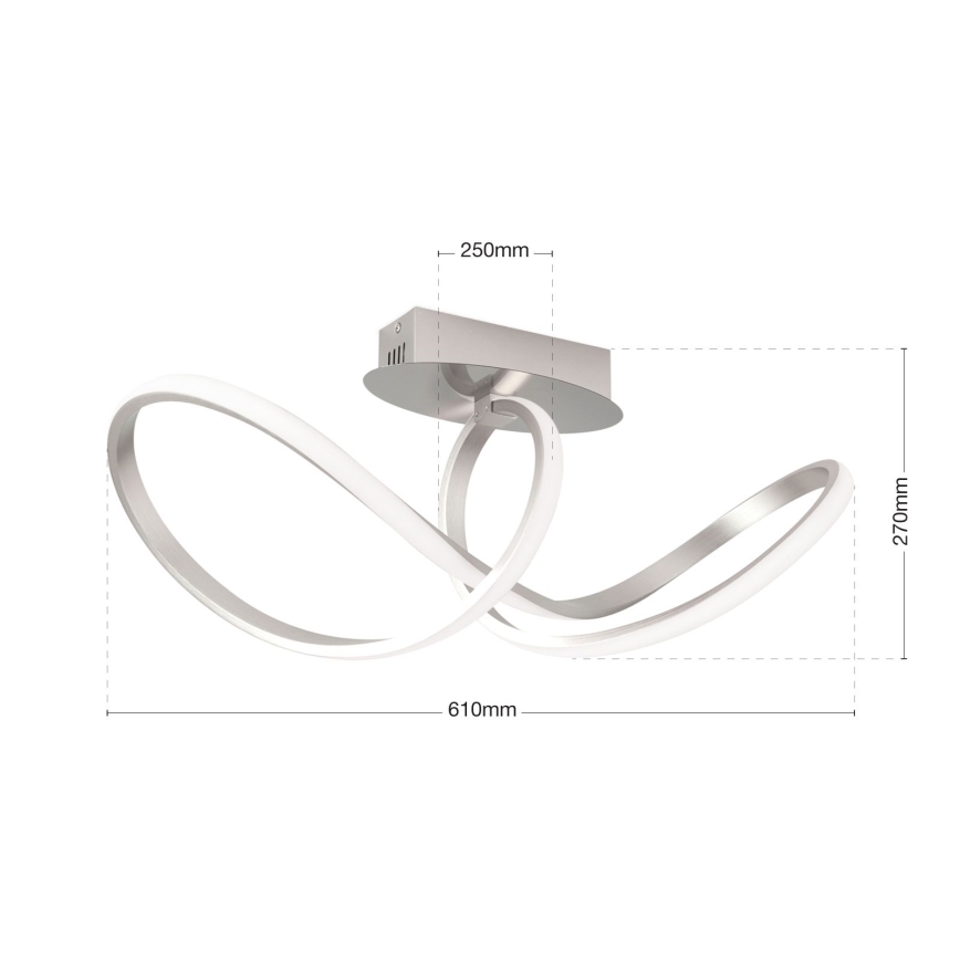 Dimbare LED bevestigde hanglamp CIRCUS LED/30W/230V mat chroom