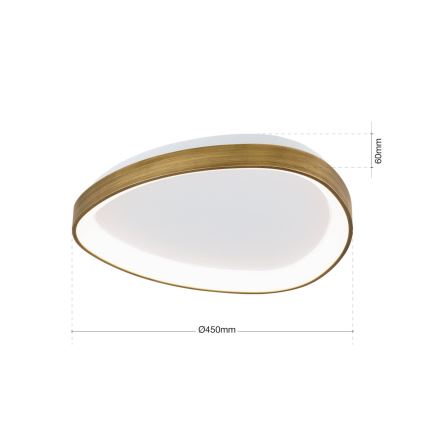 LED Plafondlamp CHARLIE LED/35W/230V diameter 45 cm goud