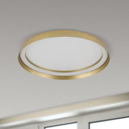 Dimbare LED Plafondlamp MANTA LED/38W/230V 2700/3000/4000K diameter 45 cm goud
