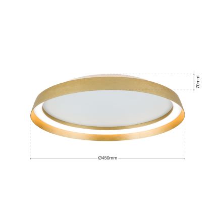 Dimbare LED Plafondlamp MANTA LED/38W/230V 2700/3000/4000K diameter 45 cm goud