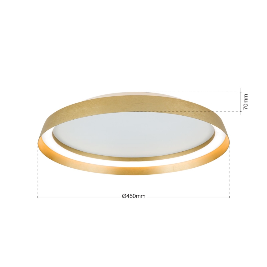 Dimbare LED Plafondlamp MANTA LED/38W/230V 2700/3000/4000K diameter 45 cm goud