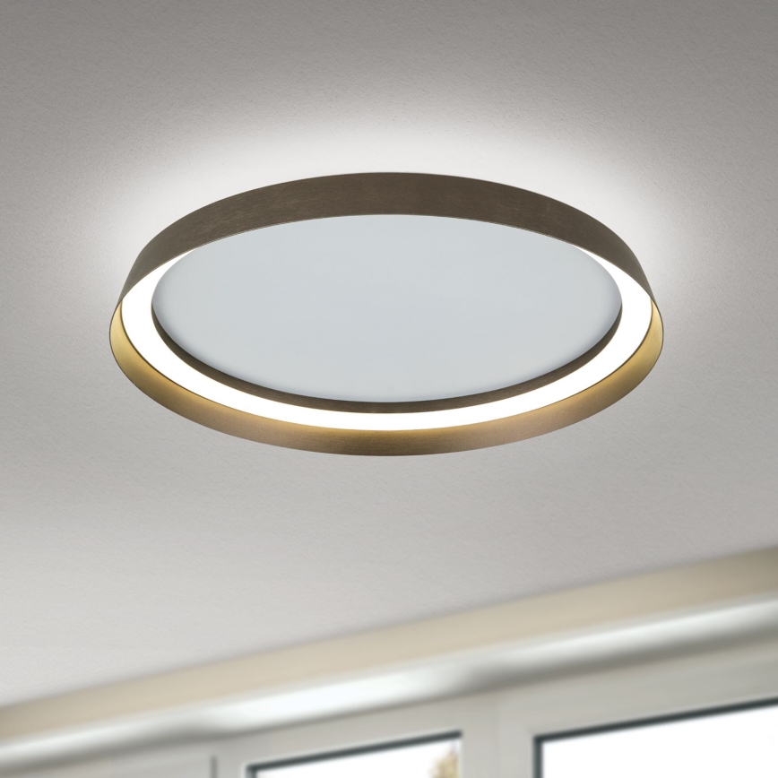 LED Dimbaar Plafondlamp MANTA LED/38W/230V 2700/3000/4000K Ø 45 cm bruin